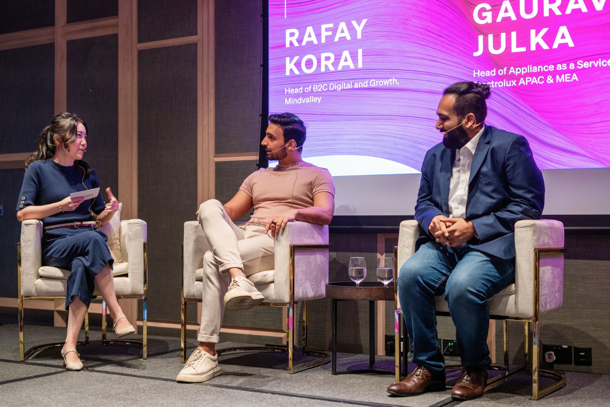 Stripe Tour Singapore panel - Rafay Korai with Louise Lu and Gaurav Julka